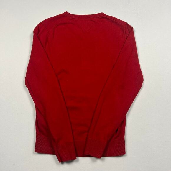 Tommy Hilfiger Red V Neck Cashmere Sweater - Picture 3 of 6